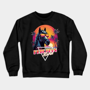 Retro Wave Friesian Horse Vibe Crewneck Sweatshirt